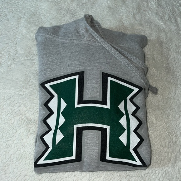 University of Hawaii Pullover Hoodie with Green H Logo Size Medium - Picture 1 of 8